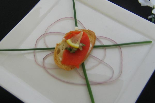 Upscale catered events - Fresh B.C. Smoked Salmon Canapes